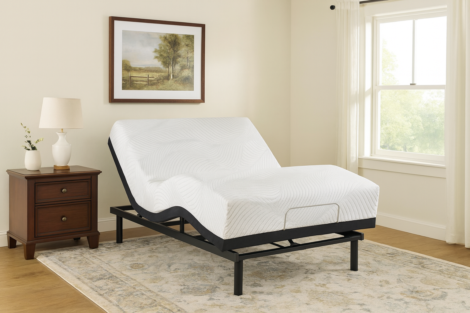 Adjustable Bed and Memory Foam Mattress Combo